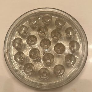 Large antique glass clear flower frog paper weight